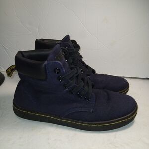 Dr. Martens Maelly Air Wair Blue Canvas Ankle Combat Boots Women's sz 6